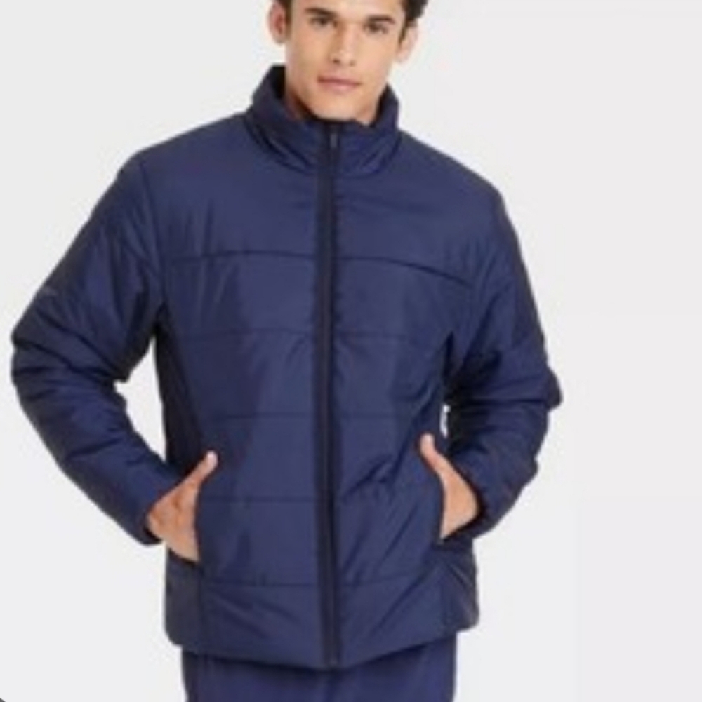 All In Motion Navy Puffer Jacket Size Small